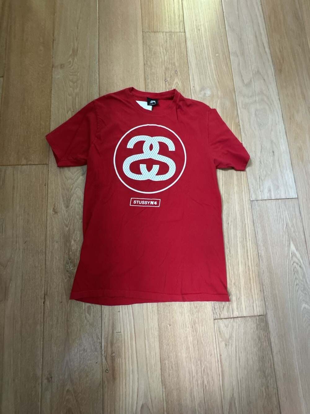 Stüssy N°4 Logo Graphic T-Shirt in Red